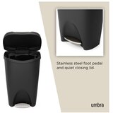 Umbra Črn plastičen koš za smeti s pedalom 50 l Brim – | Shoptok.si