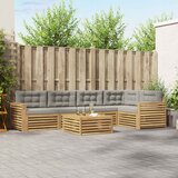  Set vanjskih sofa 6 kom. Bijela i svjetlosiva Poliester | shoptok.hr