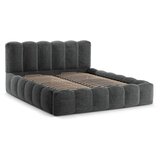 Micadoni Tamno sivi tapecirani bračni krevet s prostorom za odlaganje s podnicom 200x200 cm Lupine – | shoptok.hr