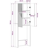  Kabinetska WC HAARLEM Crna 66 x 25 5 x 190 cm Konstruirano drvo - Crna | shoptok.hr
