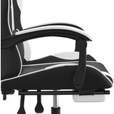  Vrtljiv gaming stol z oporo za noge črno in belo umetno usnje, (21377973) | Shoptok.si
