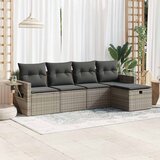 Maison Chic Seti vrtnega pohištva - Vrtna garnitura - Vrtni pohištvo set 5-delna z blazinami siv poli ratan, (21813820) | Shoptok.si