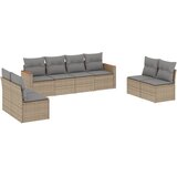  The Living Store Vrtna sedežna garnitura 8-delna z blazinami bež poli ratan - Vrtna Sedežna Garniture, (21443628) | Shoptok.si