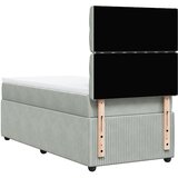 Box spring krevet s madracem svjetlosivi 90x190 cm baršunasti | shoptok.hr