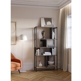 Marckeric Črn/v naravni barvi regal v hrastovem dekorju 88x175 cm Alabama – | Shoptok.si