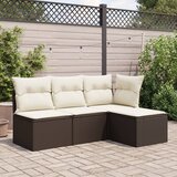  Vrtni tabure s jastukom smeđi 55 x 55 x 37 cm od poliratana | shoptok.hr
