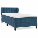 vidaXL Box spring postelja z vzmetnico temno modra 80x200 cm žamet, (20893417) Cene