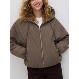 Reserved Bomber jakna s kapuljačom - smeđesivo Cijene