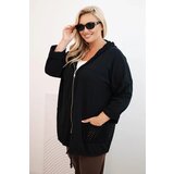 Kesi Włoski Women's Plus Size oversized cotton sweatshirt long sleeve black Cijene