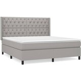 Maison Chic Box spring postelja - Vzmetna postelja z vzmetnico svetlo siva 160x200 cm žamet SL13748, (21895902) | Shoptok.si