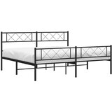  Metalni okvir kreveta uzglavlje i podnožje crni 183x213 cm | shoptok.hr