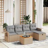 vidaXL 6-dijelni set vrtnih sofa s jastucima bež od poliratana | shoptok.hr