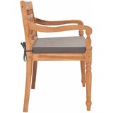  Klupa Batavia s tamnosivim jastukom 120 cm od masivne tikovine | shoptok.hr