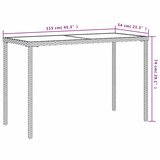 Vrtni stol sa staklenom pločom sivi 115x54x74 cm od poliratana | shoptok.hr
