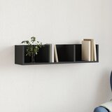 vidaXL Stenska omarica črna 75x18x16,5 cm inženirski les Cene
