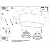  Sollux SL.0882 - Plafonsko svetlo BASIC AR111 2xGU10/40W/230V beton | Eponuda.com