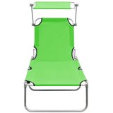  Sklopiva ležaljka za sunčanje s krovom zelena aluminijska | shoptok.hr