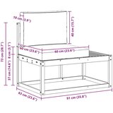  Zunanji končni kavč Naravna in antracitna 91 x 63 x 73 cm, (5000270941) | Shoptok.si