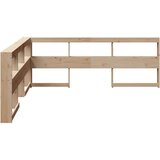  Knjižnica vzglavje L-oblike 200 cm trdna borovina | Shoptok.si