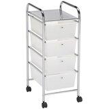 XXXL Servirni Voziček Pauli, Krom, Bela, 4 Vložki | Shoptok.si