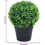vidaXL Umetna rastlina pušpan 2 kosa z lonci okrogle oblike 32 cm | Shoptok.si