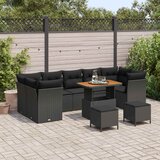  Sjedeća garnitura za vrt 10 kom. 7-Broj sjedala Crna poliratan 90 x 55 x 71 cm | shoptok.hr