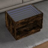 vidaXL Klubska mizica z neskončnimi LED dimljen hrast 70x50x50 cm Cene