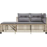  3-dijelni set kutne vrtnih sofa s jastucima bež od poliratana | shoptok.hr