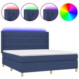  Box spring s madracem LED plavi 160x200 cm od tkanine | shoptok.hr