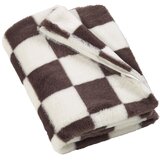 Catherine Lansfield Bela/temno rjava odeja 130x170 cm Cosy Soft Checkerboard – Cene