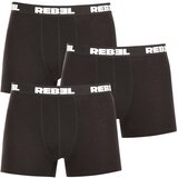 Nedeto 3PACK Men's Boxer Shorts Rebel Black Cene