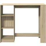 vidaXL Barska miza s policami sonoma hrast 124x46x103,5 cm inž. les | Shoptok.si
