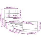 vidaXL Krevet s regalom za knjige bez madraca bijeli 90x190cm borovina | shoptok.hr