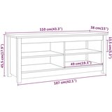  Klupa za cipele crna 110 x 38 x 45,5 cm od masivne borovine | shoptok.hr