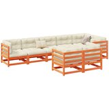  8-dijelni set vrtnih sofa s jastucima voštano smeđi od borovine | shoptok.hr
