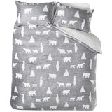 Catherine Lansfield Siva podaljšana posteljnina za zakonsko posteljo iz sherpa flisa 230x220 cm Cosy Polar Bear – Cene