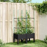 Maison Chic Cvetlično korito - Cvetlični Lonec z oporno mrežo črno 80x40x142,5 cm PP, (21789597) | Shoptok.si