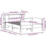  Krevet s regalom z knjige bez madraca bijeli 120x190cm borovina | shoptok.hr