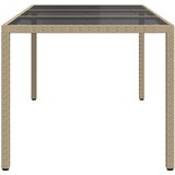  Vrtni stol bež 190 x 90 x 75 cm od kaljenog stakla i poliratana | Eponuda.com