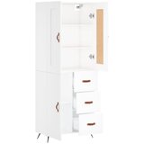  Visoka komoda bijela 69,5x34x180 cm konstruirano drvo Slike