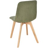 Cantus STOL, les, tekstil zelena, barve hrasta | Shoptok.si