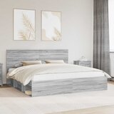 Krevetna konstrukcija s uzglavljem Siva Sonoma 200 x 200 cm | shoptok.hr