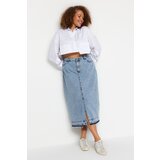 Trendyol Curve Plus Size Skirt - Blue - Midi | shoptok.hr