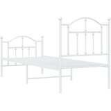 Metalni okvir kreveta uzglavlje i podnožje bijeli 75x190 cm | shoptok.hr