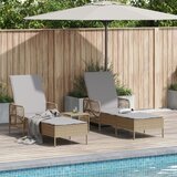 vidaXL Set ležaljki na suncu Set od 3 Bež PE ratan, metal Sklopivo | shoptok.hr