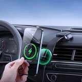  Auto drzac za telefon Magsafe sa bezicnim punjenjem za tablu 15W crni Cene