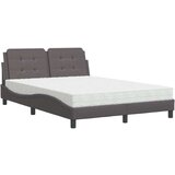  Postelja z vzmetnico siva 140x190 cm umetno usnje | Shoptok.si