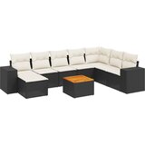 Maison Chic Seti vrtnega pohištva - Vrtna garnitura - Vrtni pohištvo set 9-delna z blazinami črn poli ratan, (21798659) | Shoptok.si
