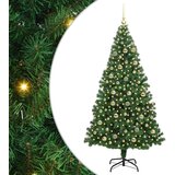 vidaXL Umestno božično drevo Zelena 210 cm PVC, jeklo in plastika | Shoptok.si