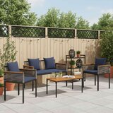  Set vanjskog namještaja 4 pcs Siva i tamnoplava PE ratan | shoptok.hr